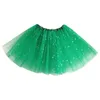 Kjolar kvinnors tutu kjol muti färger mini kort för kvinnor stjärna paljett mesh elastisk balett dancewear fairy tulle