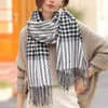 Scarves Winter Women Plaid Scarf Long Shawl Warm Large Size Pamanhmina Shawls Cashmere Thick Wraps Tassel