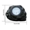 Decoraciones de jardín W Luz con energía solar Simulación Lámpara de piedra Proyector Decoración Blanco frío IP65 Impermeable para césped al aire libre 230422