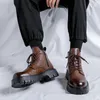 Botas estilo britânico qualidade couro masculino alto-top escritório formal moda casual tornozelo maré ao ar livre condução