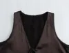 Women's Vests Women Fashion Bow Silk Satin Texted Vest TankTops Vintage Sleeveless All-match Casual Female Short Waistcoat Chic