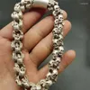 Braccialetti a maglie Argento tibetano intarsiato Proteggi il male Bracciale Braccialetti di moda Personalità Gioielli con ciondoli Squisiti uominiDonne Coppia regalo