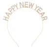 Women Headbands About HAPPY NEW YEAR Rhinestones Letters Headband Hair Accessories