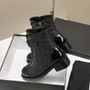 Projektant C Buty Skórzane Booties Kobiety moda zima kanał luksusowy but woman platform