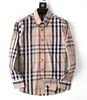 Herr designer Brand Casual skjorta högkvalitativ långärmad enkelbröstad modern men geometrisk check casual skjorta 04