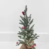 Christmas Decorations Simulation Of Genuine And Fake Plants Tree Falling Snow Flocking Desktop Decoration PE Bonsai