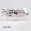 サングラスフレームマジックジンリムレスメモリメタルヒンジ付きRX光学処方スペクタクルミオピア5006