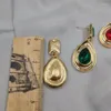 Brincos de garanhão estados com Qingdao Jewelry Brincha Moda Personalidade Joker A agulhas multicoloridas vidro banhado a ouro real D91