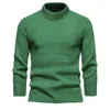 Männer Pullover Gestrickte Für Männer Mode Einfarbig Mock Rollkragen Pullover Pullover 2023 Grundlegende Tops Herren Kleidung 3XL