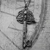 Hänghalsband gotiska vintage mal nyckel charm halsband för kvinnor man mode häxa smycken tillbehör gåva mån fas choker