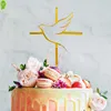 新しい洗礼ファースト聖体拝領ケーキ装飾平和鳩ケーキトッパー洗礼アクリルパーティー用品ケーキデコレーションツール