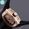 Richard's milles relógio masculino de luxo, caveira, mecânico, mesmo multifuncional, oco, mecânico r feminino rm011