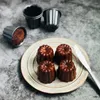 Ferramentas de cozimento Canele Mold Cannele Muffin Cup 6pcs molde antiaderente cinza-preto canneles