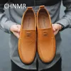 Dress Shoes CHNMR-S Big Size Shoes For Men genuine leather Slip-on Comfortable Trending Products black England Style 231123