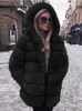 Pelliccia sintetica da donna 2023 Cappotto autunno-inverno per donna Giacca elegante imitazione manica lunga con cappuccio Abbigliamento di lusso soffice sintetico 231122