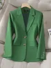 Damespakken Blazers met lange mouwen Herfst Winter Dames Blazerjas Dames Zwart Kaki Rood Groen Enkele rij knopen Vrouwelijke zakelijke werkkleding Formele jas 231123