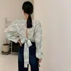 Camicette da donna Camicie Donna Floreale Elegante Per il tempo libero Scollo a V Backless Fashion Design Stile coreano Y2k Chic Primavera Crop Top