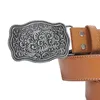 Bälten Western Belt Rectangular Floral Buckle Fashion Midjeband Midjan Casual justerbar rem för vuxna män Kvinnor Cowboy