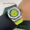 Ap Reloj de lujo suizo Royal Oak Offshore Series 15710st Acero de precisión Edición limitada Verde fluorescente Moda para hombre Ocio Negocios Deportes Buceo Mecánico W