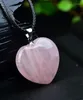 Collane con ciondolo Quarzo rosa naturale Carving Cuore amorevole Collana con guardiano Gioielli di moda Amuleto soprannaturale Nodo fortunato