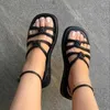 Sandals Beach Shoes Woman 2023 Summer Sandals Woman Non-Slip Casual Multi Color Shoes Fashion Solid Open Toe Sandals يوميًا مريح AA230422