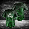 Mäns avslappnade skjortor glada stpatrick's dag irländsk shamrock grön rök keltisk knut 3d tryckt baseball tröja skjorta män streetwear kort ärm 230422