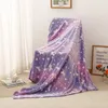 Blankets Glow in The Dark Blanket Unicorn for Winter Fleece Warm Kids Christmas Gift 231123