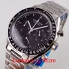 Wristwatches VK QUARTZ 40mm Men Wristwatch Business Watch Chronograph 24 Hours Steel Bracelet Arched Domed MIneral Glass