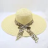 Wide Brim Hats Blank Adjustable Baseball Cap Women Sun Floppy Print Big Leopard Straw Hat Beach Caps For Toddlers Girls