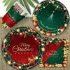 Party Hats Merry Christmas Disposable Tableware Plates Cup Decoration For Home 2023 Xmas Supplies Navidad Year 231122