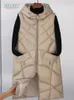 Womens Vests V E haute qualité femmes hiver Long gilet coton rembourré chaud vêtements d'extérieur femme dames élégant gilet sans manches veste 231122