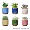 6 Stuks Keramische Bloempotten Sappige Planten Bloempot Bonsai Cacuts Pot Huis Tuin Decor Mini Vetplant Potten Fabriek Y0312329