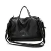 Shopping Bags Fashion women Washed leather motorcycle bag Feels super soft PU handbag Shoulder bag large leisure travel bag Casual Tote black 231123