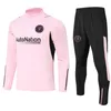 2023 2024 Inter Miami CF futbol taraftarları Erkeklerin Trailsuits Nakış Futbolu Giyim Dış Mekan Jogging Shirt 23 24 Erkek Çocuklar Yarı Çekme Eğitim Takım