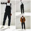 Erkekler Kot Kakan Avrupa ve Amerikan Yeni Stil Kayışı Mavi Siyah Kotlar Erkek Giyim Gençlik Popüler Denim Uzun Tulum K34-725 T231123