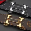 55% Designer Men's H Button Pattern Old Flower Male Automatic Buckle Business Trend Middle and Youth Belt New Style