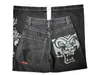 Men's Jeans Streetwear JNCO Jeans Y2K Retro Hip Hop Cartoon Tiger Graphic Baggy Jeans Black Pants Mens New Harajuku Gothic Wide Leg Trousers T231123