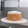 Chapeaux à large bord été chapeau de paille blanc ruban arc-en-ciel perles femmes dames bateau écumeur robe plage fête de mariage Fedoras