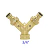 Watering Equipments 3/4" 4-Way Brass Plastic Garden Hose Splitter Y-Type Watering Connector Distributor For Outdoor Tap and Faucet 231122