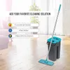 Mops Flat Squeeze Mop with Spin Bucket Hand Free Wringing Floor Cleaning Microfiber Pads Wet or Dry Usage on Hardwood Laminate 231122