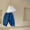 Jeans printemps-automne pour garçons et filles, pantalons amples avec grandes poches, pantalons en Denim décontractés assortis avec tout, 2-7 ans