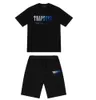 Trapstar New London T Shirt THE THE DLEAT BIAŁO BLUE COLOD Haft Haftowa Męska koszula i szorty Wysokiej jakości swobodne koszule uliczne Brytyjskie modne garnitury Newbrand