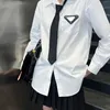 Damesblouses lente Designer Shirts Mode Lange mouw met zwarte stropdas Casual Tops Kleding Zwart Wit