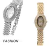 Dames ijzig horloge Vintage gouden polshorloge Elegant veelzijdig quartz horloge Zirkoon horloges voor heren Dames geschenken