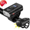 Ny cykelljus T6 LED Front Mtb Mountain Cykellampa Bike strålkastare Flashlight Bell Horn Electric Horn Cyclinganti-stöldlarm