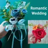 Altre forniture per feste per eventi 4 pezzi di fiori artificiali per portiera per auto, sedia, schienale, decorazione, decorazioni per matrimoni, nastri romantici floreali per esterni 230422