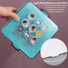 Учебные посуды наборы Bento Lunch Box Kids Leakproof Style с отсеками соуса 3 для взрослых многоразовых закусок с закуски