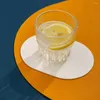 Masa Paspasları Placemat Set kaymaz silikon placemats şık sahte deri doku ısı lekesi dirençli yemek için kolayca temizleniyor