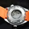 Zegarek na rękę oryginalne automatyczne zegarki dla mężczyzn Tourbillon Moonphase stalowe gumowe paski mechaniczne zegary ruchu