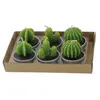 Velas 6 pcs 12 pcs plantas de succent artificial vela de cacto para festa de aniversário festa decoração de férias decoração de casa y200531 drop entregar dh1sn